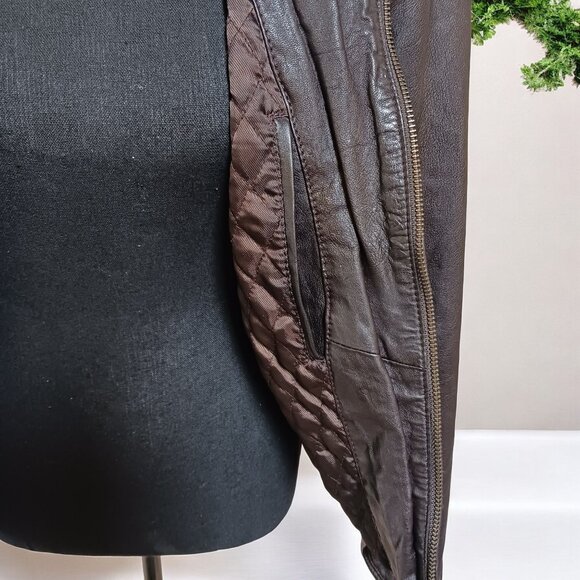 Vintage Danier Soft Dark Brown Women's Moto Style Biker Leather Jacket Size M - Picture 7 of 15